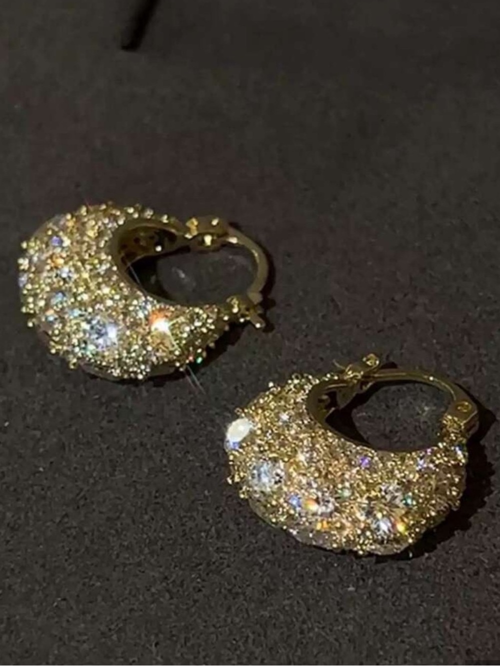 Kohl's Gold Crystal Pavé Dome Hoop Earrings